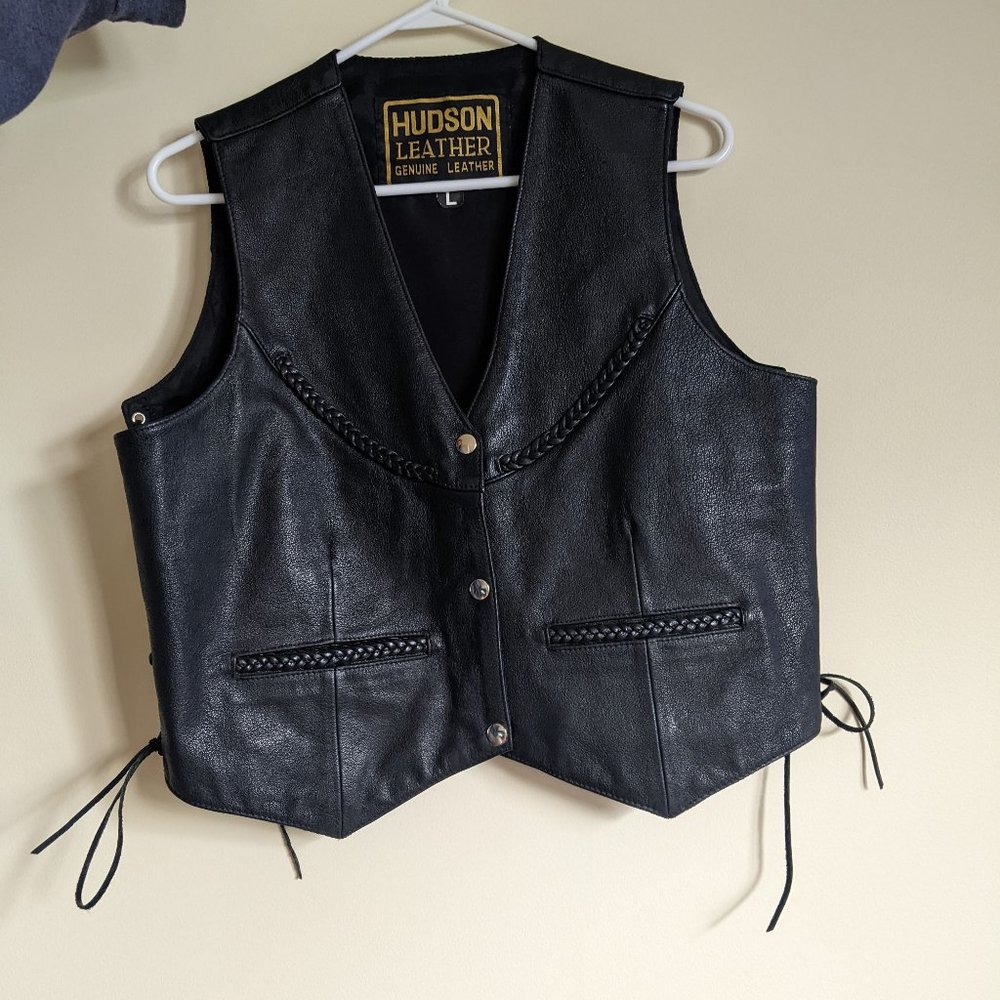 Hudson Leather Men's Leather Vest Size Large